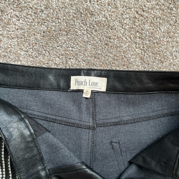 Peach Love California Rhinestone Faux Leather Shorts - Picture 3 of 3